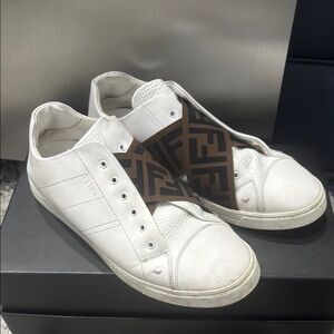 Fendi White and Brown Men's Sneakers